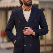Rapid Slim Fit Black Long Coat