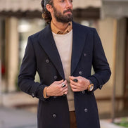 Rapid Slim Fit Black Long Coat