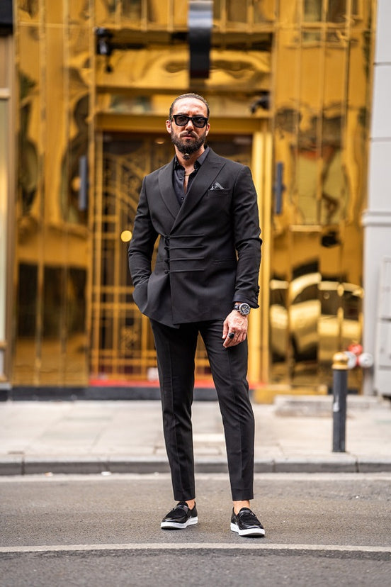 Black Double Breasted Suit