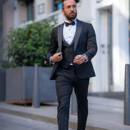 Rapid Slim Fit Peak Lapel Black Tie Tuxedo