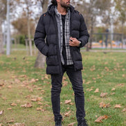 Rapid Slim Fit Black Long Puffer Coat