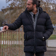 Rapid Slim Fit Black Long Puffer Coat