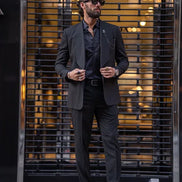 Rapid Black Slim Fit Shawl Lapel 2 Piece Suit