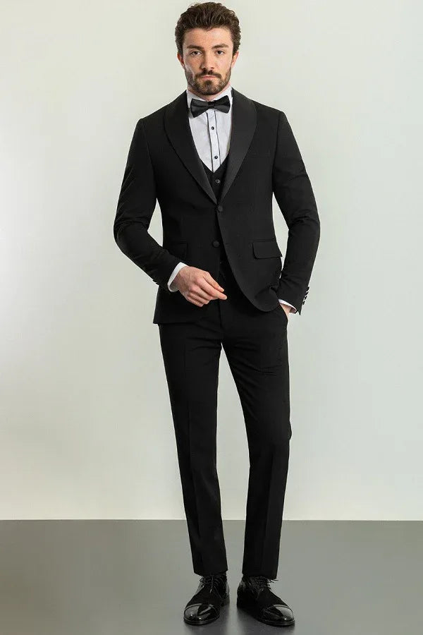 Rapid Slim Fit Shawl Lapel Black Tuxedo