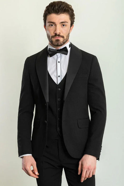 Rapid Slim Fit Shawl Lapel Black Tuxedo