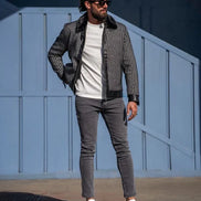 Rapid Slim Fit Side Pocket Black Jacket