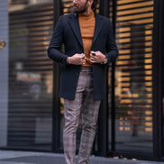 Rapid Black Slim Fit Single Breasted Long Coat