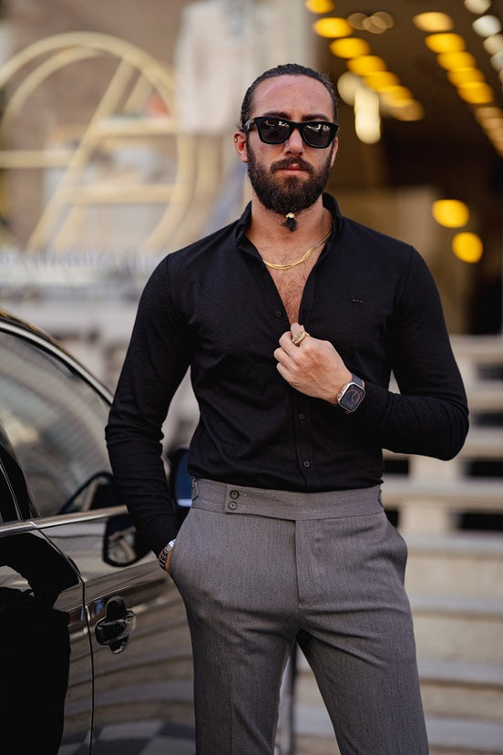 Black Cotton Shirt