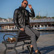 Rapid Slim Fit Zipper Black Leather Jacket