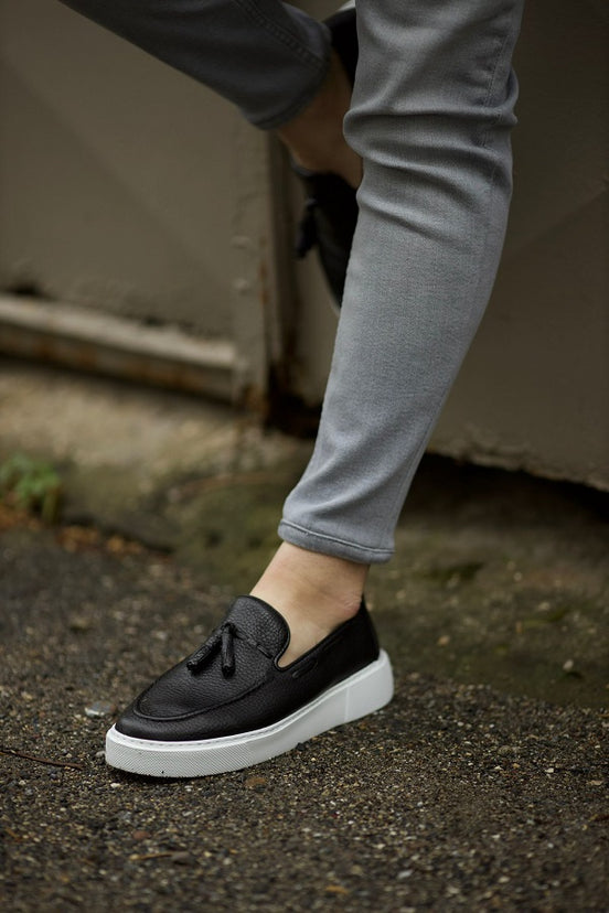 Black Tassel Loafers