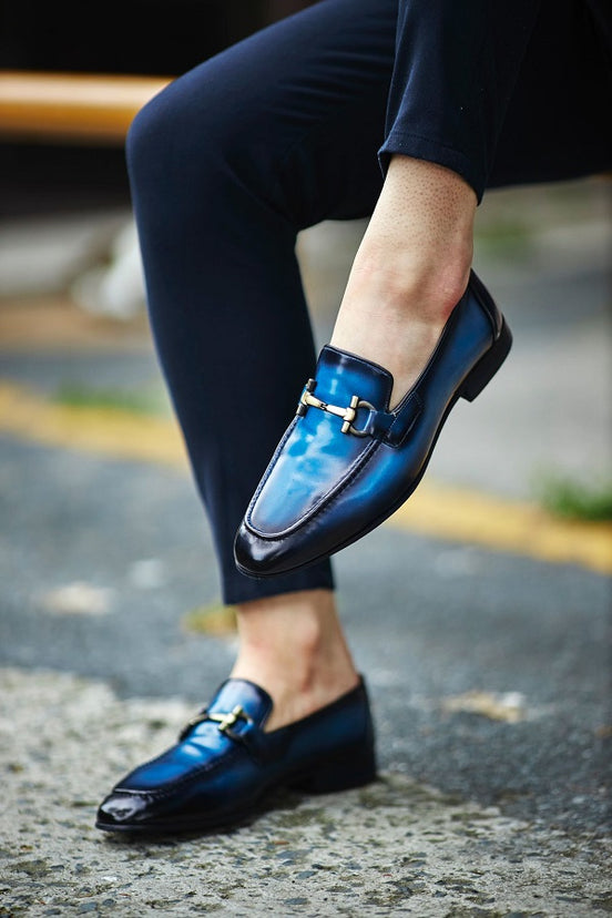 Blue Bit Loafers