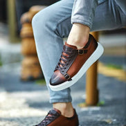 GentWith Rapid Brown Mid Top Monk Strap Sneakers