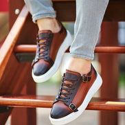 GentWith Rapid Brown Mid Top Monk Strap Sneakers