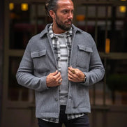 Rapid Slim Fit Double Pocket Gray Wool Coat