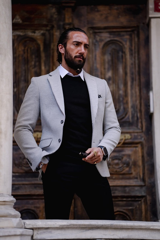 Gray Linen Blazer