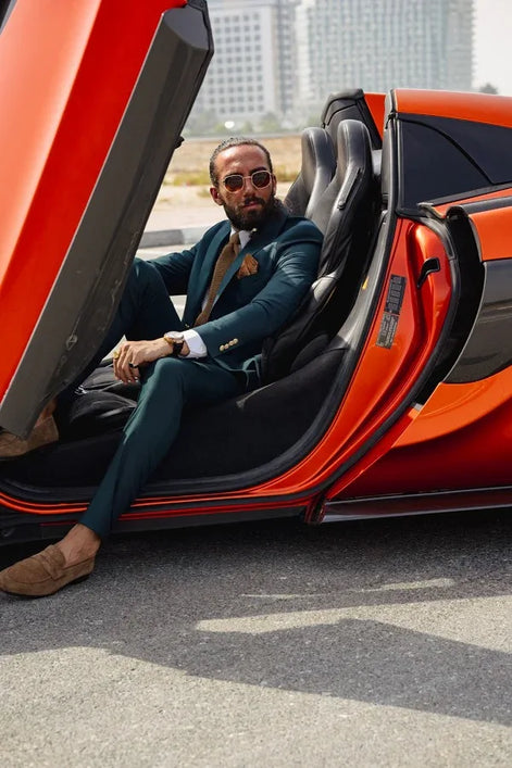 Rapid Slim Fit Green Suit