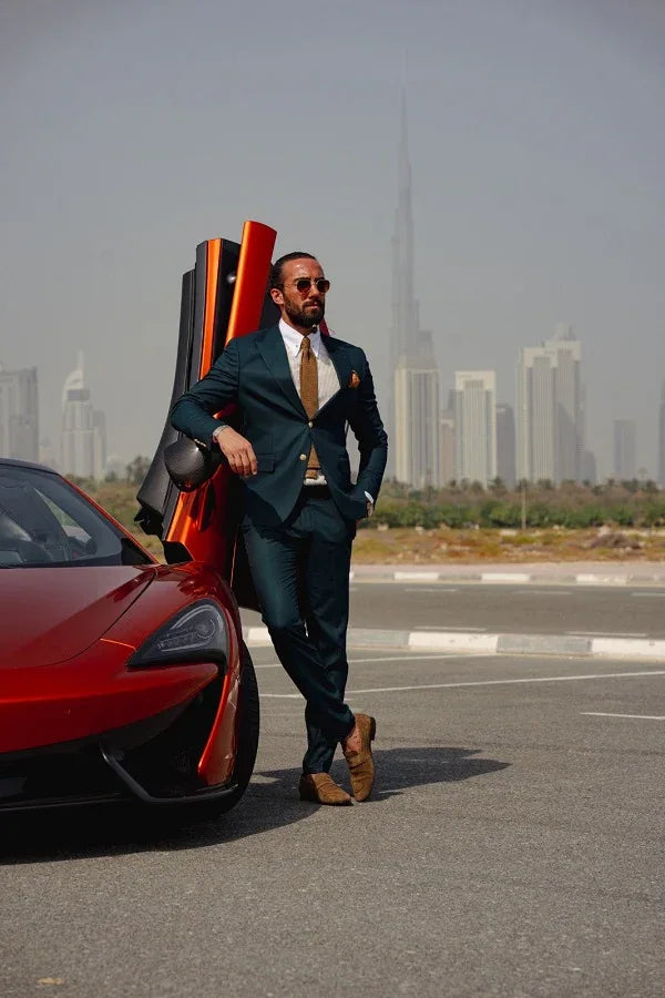 Rapid Slim Fit Green Suit