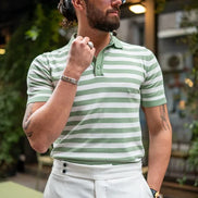 Rapid Green Striped Polo Shirt