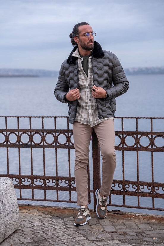 Khaki Fur Coat
