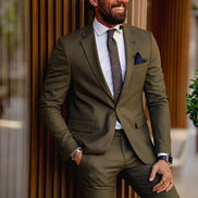 Rapid Khaki Slim Fit Notch Lapel 2 Piece Suit