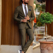 Rapid Khaki Slim Fit Notch Lapel 2 Piece Suit