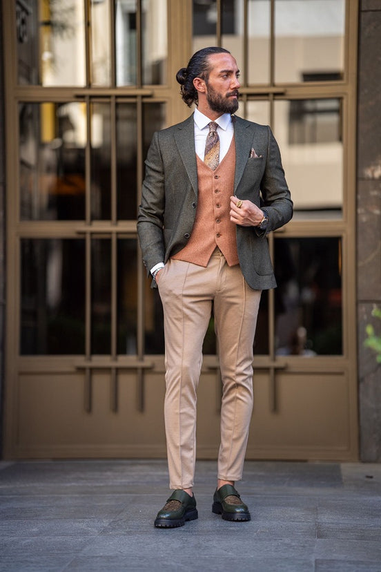 Khaki Combination Suit