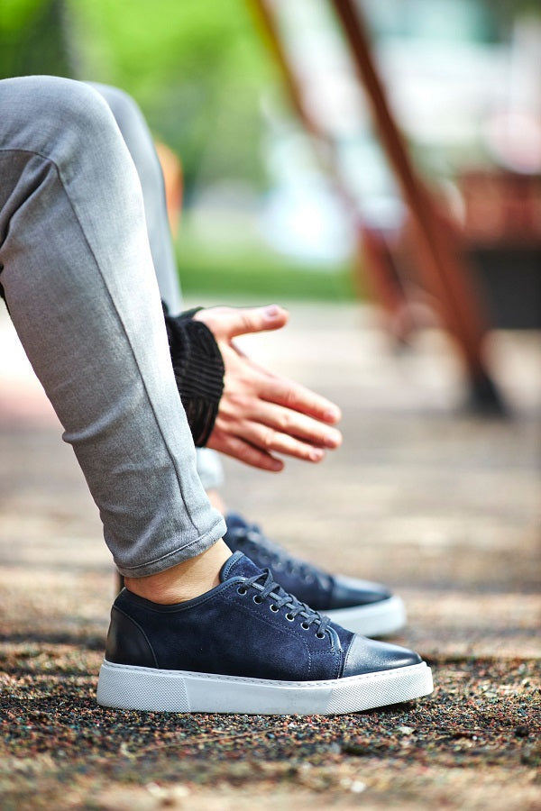 Rapid Mid Top Cap Toe Navy Blue Sneakers
