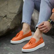 Rapid Orange Tassel Loafers