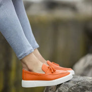 Rapid Orange Tassel Loafers