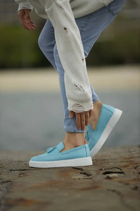 Rapid Light Blue Tassel Loafers
