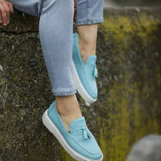 Rapid Light Blue Tassel Loafers