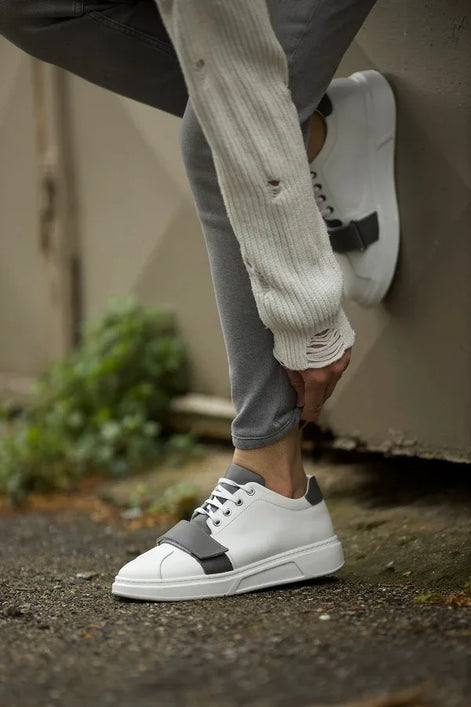 Rapid Mid Top Buckle White Sneakers
