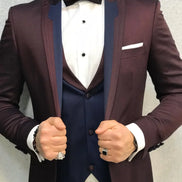 Richmond Slim Fit Peak Lapel Burgundy Tuxedo