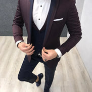 Richmond Slim Fit Peak Lapel Burgundy Tuxedo