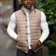 Sioux Beige Slim Fit Puffer Vest