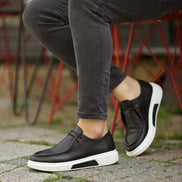 Sioux Laced Black Slip On Shoes