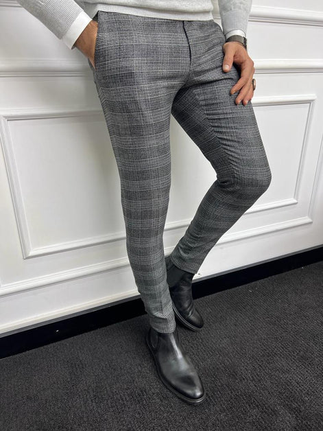 Sioux Dark Gray Checkered Pants