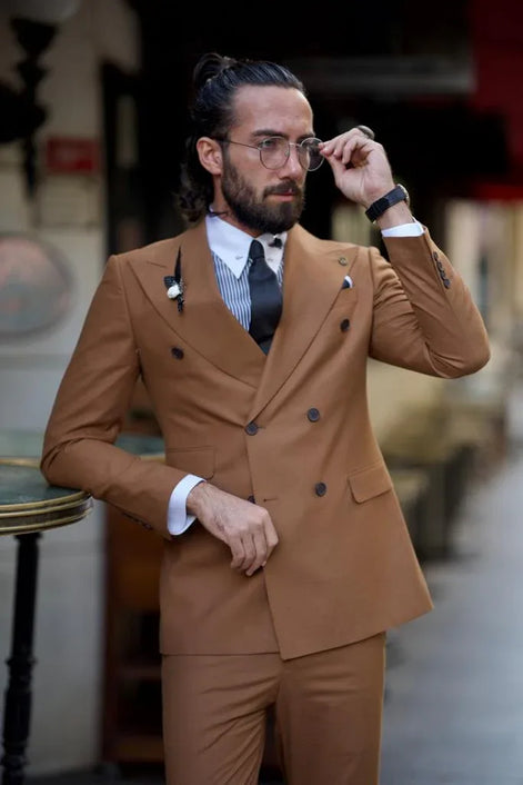 Sioux Rust Brown Double Breasted Suit