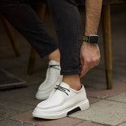 Sioux Laced White Slip On Shoes