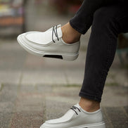 Sioux Laced White Slip On Shoes