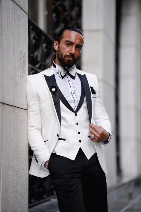 Sioux Slim Fit Peak Lapel White Tuxedo