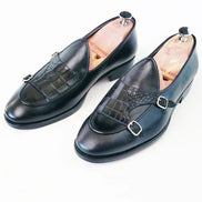 Sparks Black Double Monk Strap Shoes