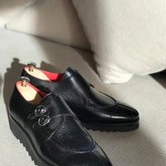 Sparks Black Buckle Loafers