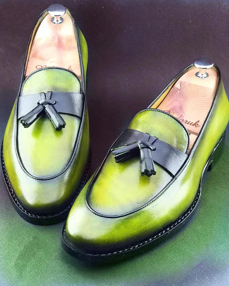 Sparks Green Tassel Loafers
