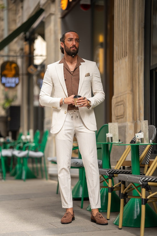 Beige 2 Piece Suit