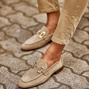 Sturgis Beige Suede Horsebit Loafers