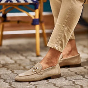 Sturgis Beige Suede Horsebit Loafers