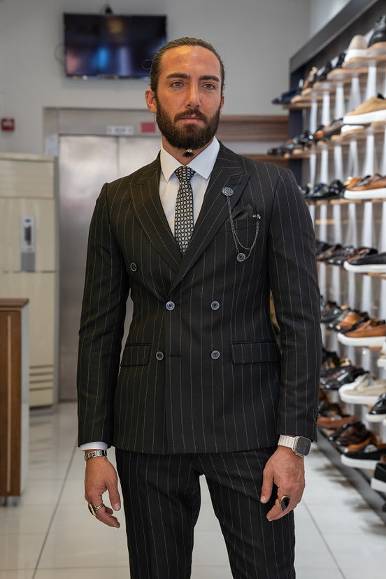 Black Double Breasted Suit