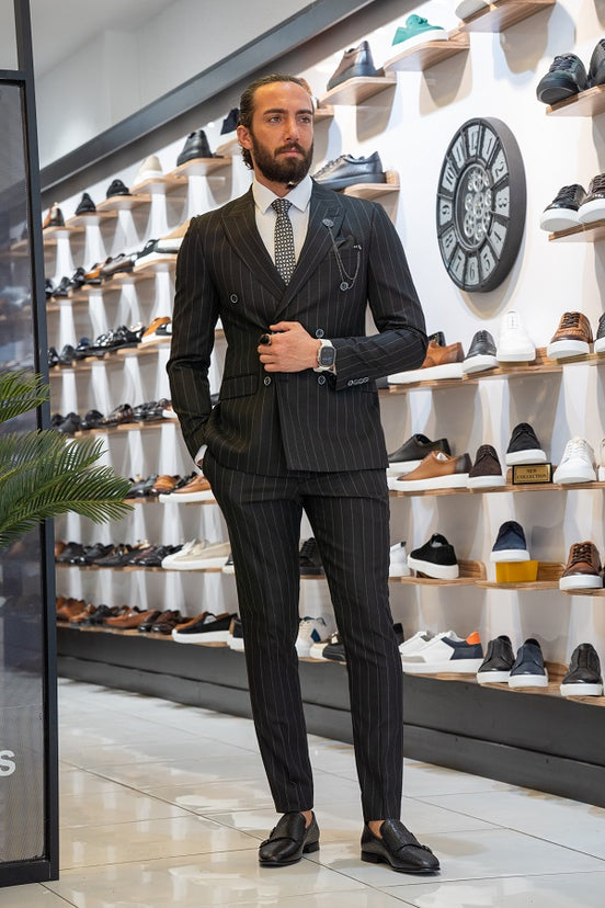 Black Double Breasted Suit