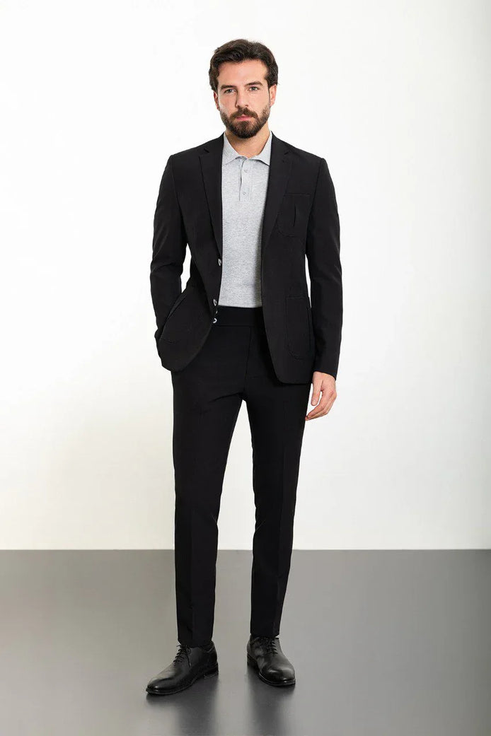 Sturgis Slim Fit 2 Piece Black Suit